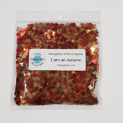I Am An Autumn | Metallic Leaves Glitter